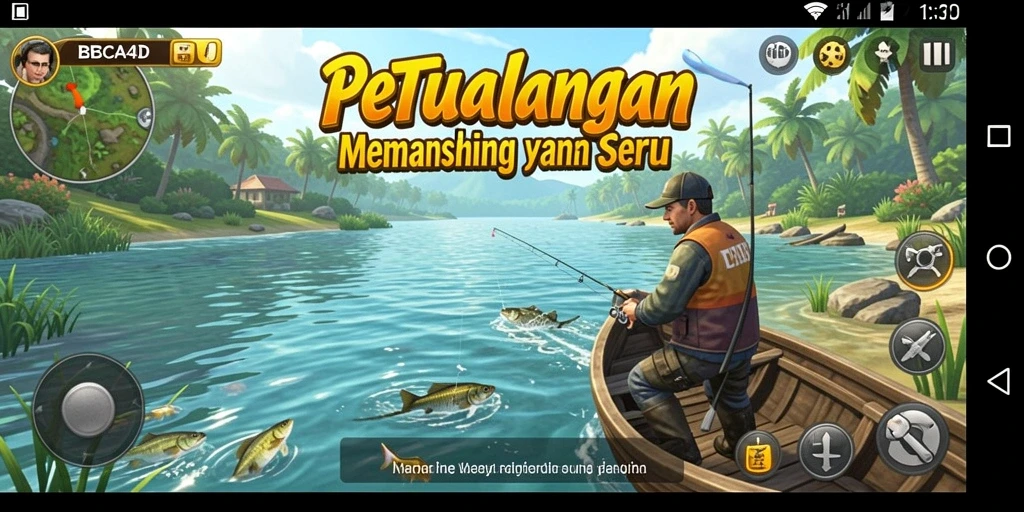 Tampilan gameplay seru dalam BBCA4D saat menangkap ikan.
