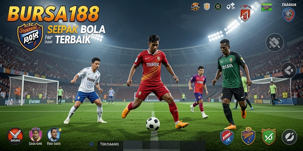 Tangkapan layar BURSA188 menampilkan aksi mendebarkan di lapangan sepak bola.