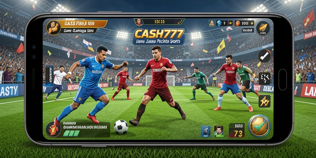 Screenshot utama CASH777 menunjukkan intensitas gameplay olahraga yang seru.
