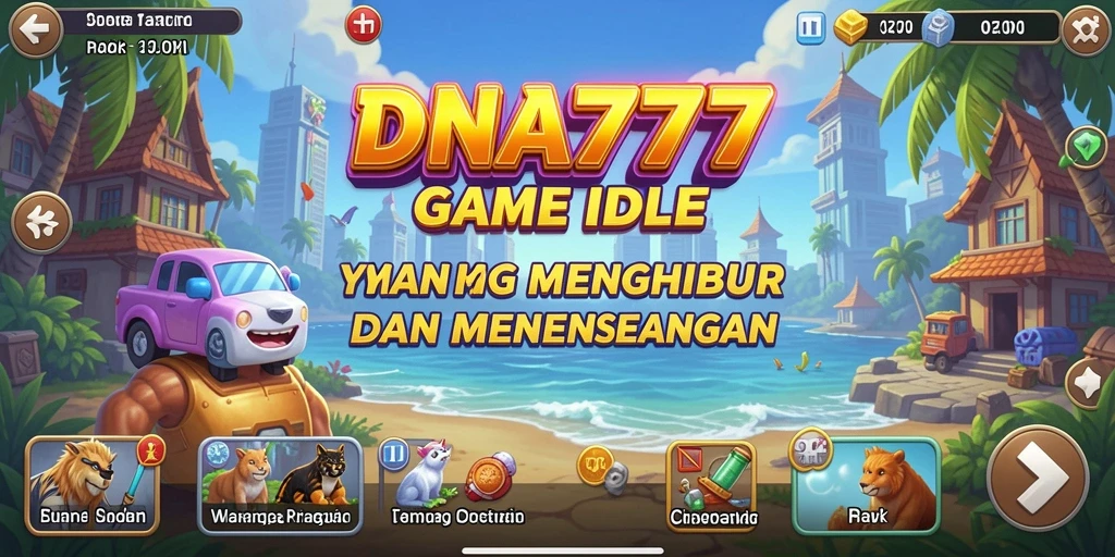 Tampilan gameplay Idle yang menarik dan penuh warna dari DNA777.