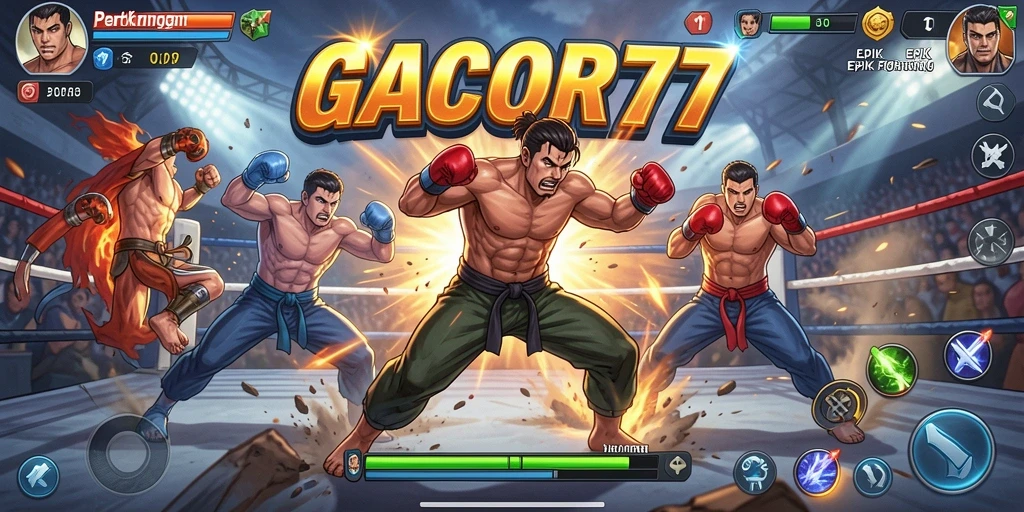 Screenshot GACOR77 menampilkan aksi pertarungan yang intens dan grafik yang memukau.