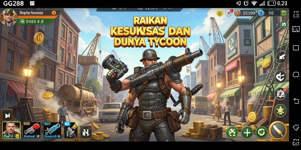 Tampilan gameplay <strong>GG288</strong> yang menarik menunjukkan proses pengelolaan bisnis Tycoon.
