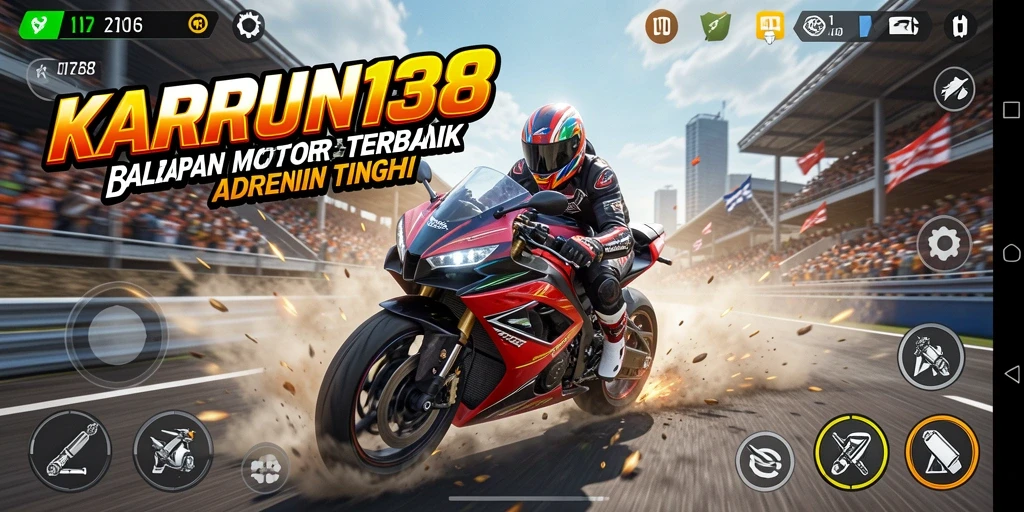 Gameplay seru balapan motor dalam KARUN138 yang mendebarkan.