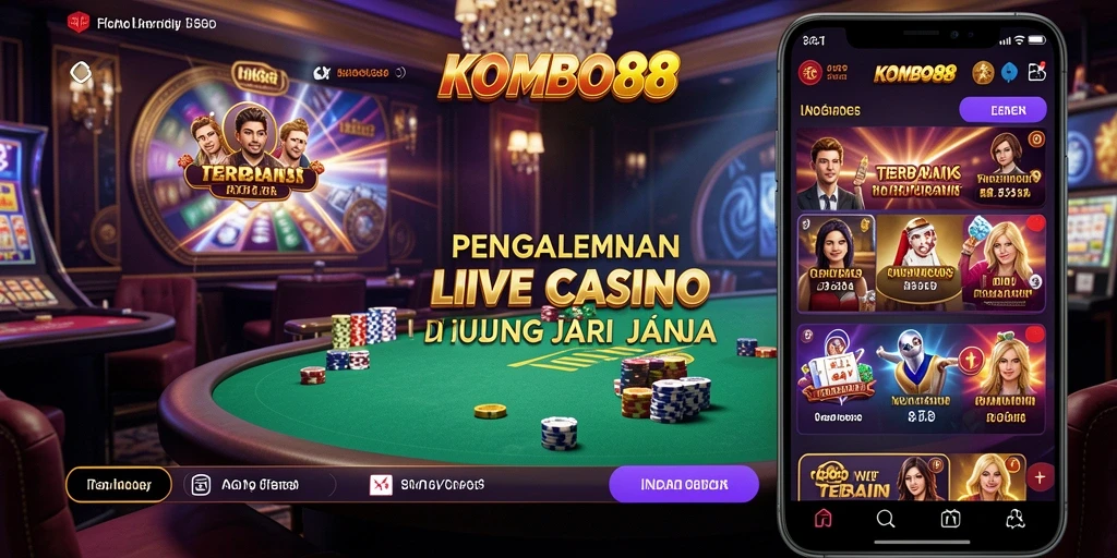 Tampilan gameplay Live Casino yang mendebarkan di KOMBO88.