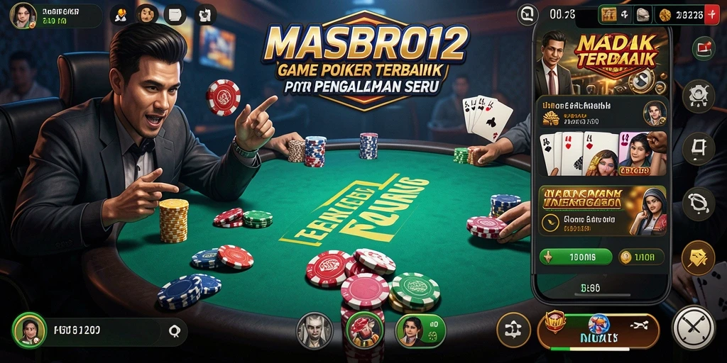Tampilan gameplay Poker yang seru dan dinamis di MASBRO12.