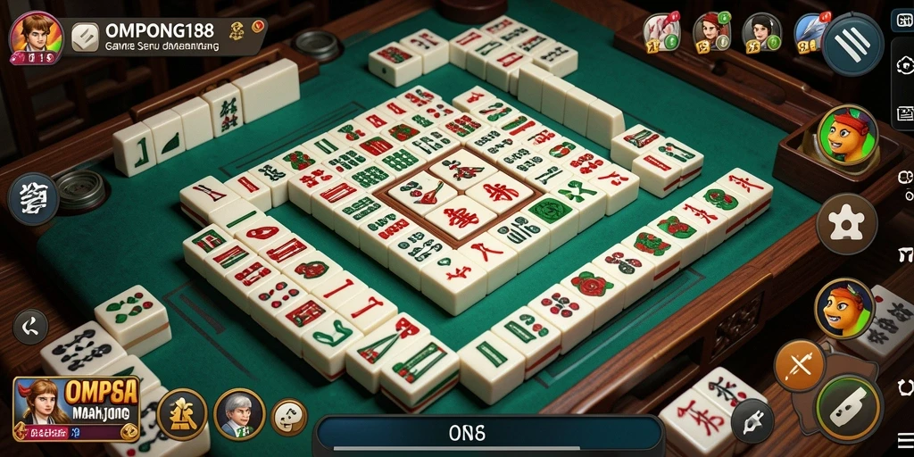 Tangkapan layar OMPONG188 menunjukkan gameplay Mahjong yang seru dan menantang.