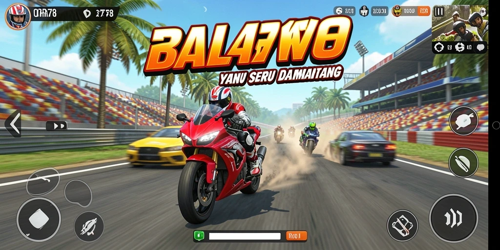 Tampilan menarik saat gameplay ORA78 dengan balapan motor yang menegangkan.
