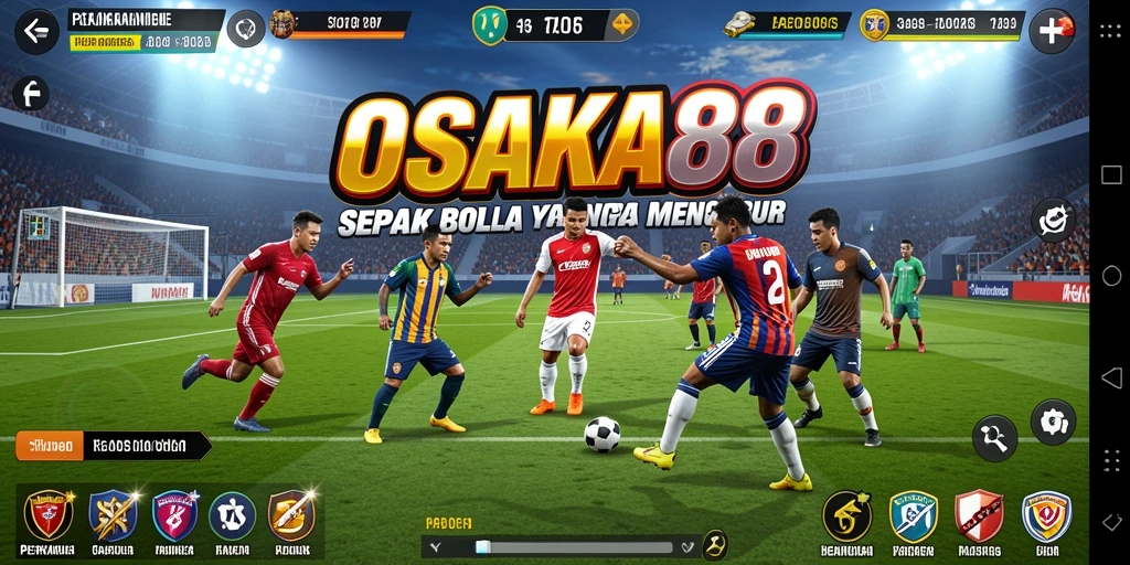 Tampilan gameplay OSAKA88 yang mendebarkan dalam aksi sepak bola.