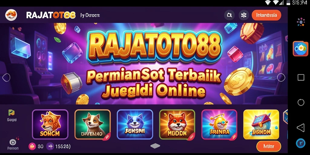 Menampilkan gameplay seru dari game Slot RAJATOTO88.