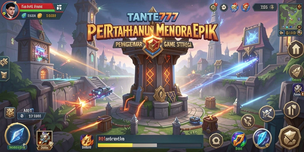 Tampilan gameplay TANTE777 yang seru dengan menara pertahanan strategis.