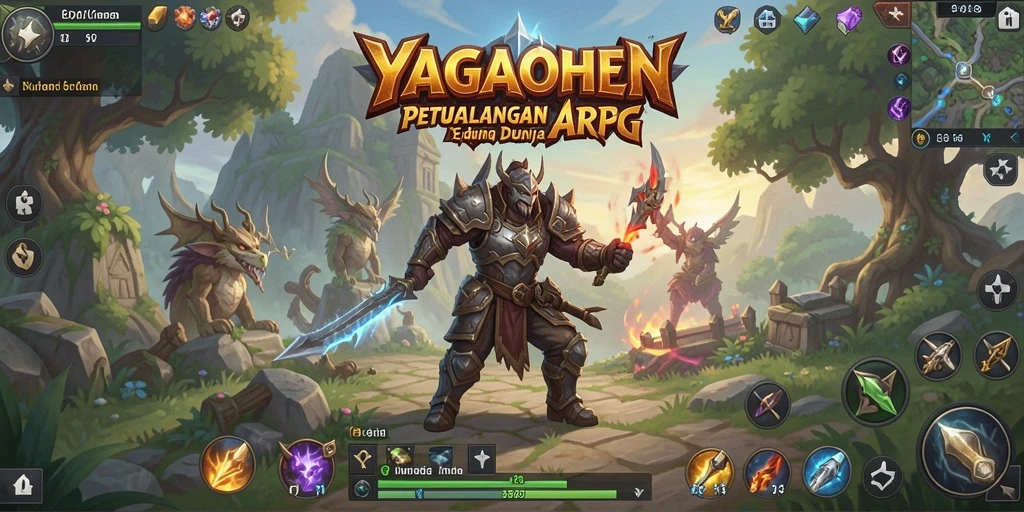 Tampilan gameplay YAGAOHEN yang penuh aksi dan strategi ARPG.